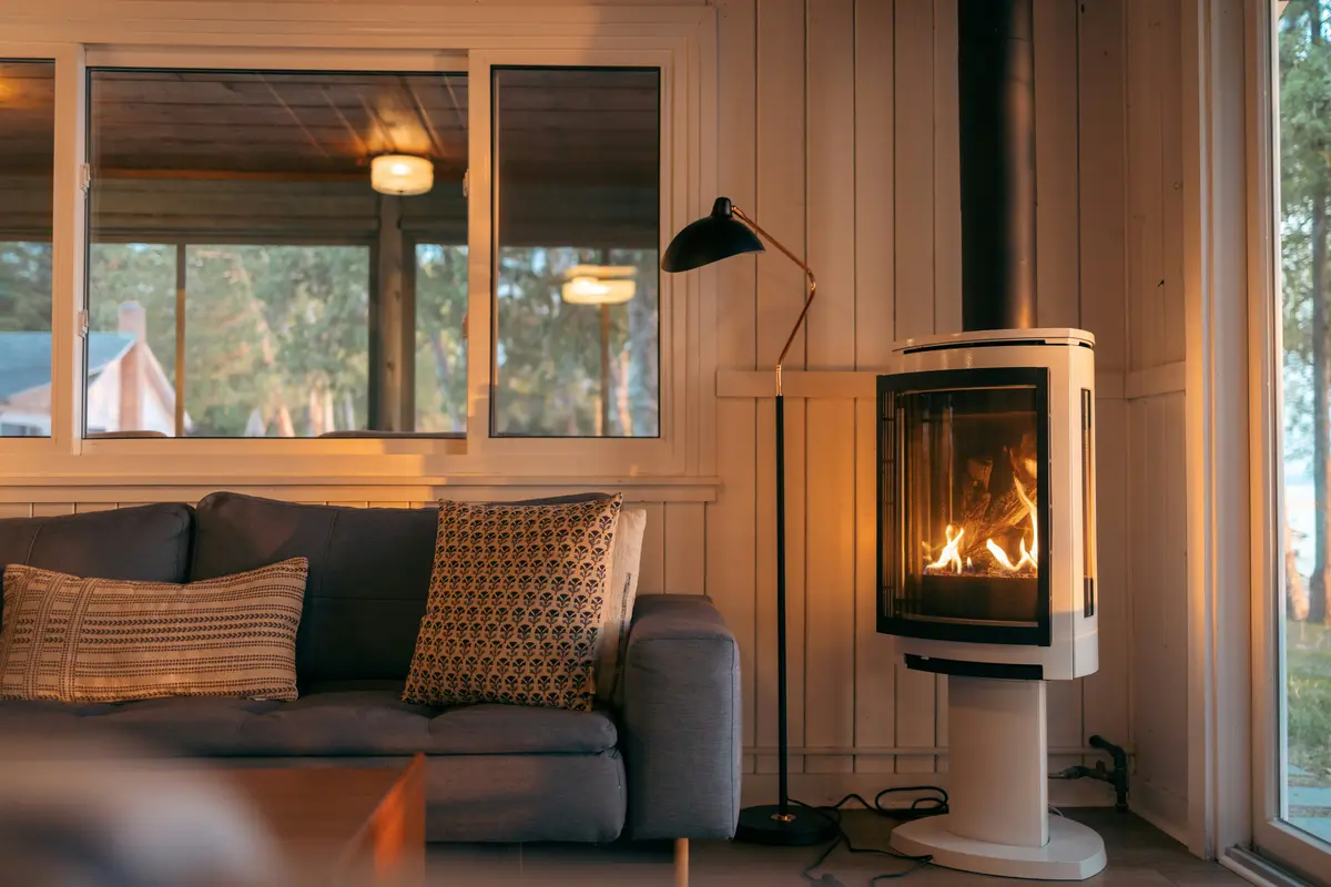 Gas fireplace in a cozy Austin living room