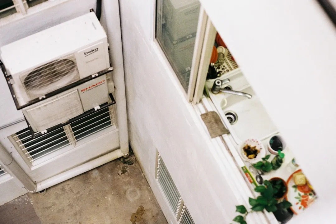 Mechanical room during annual HVAC maintenance in Austin