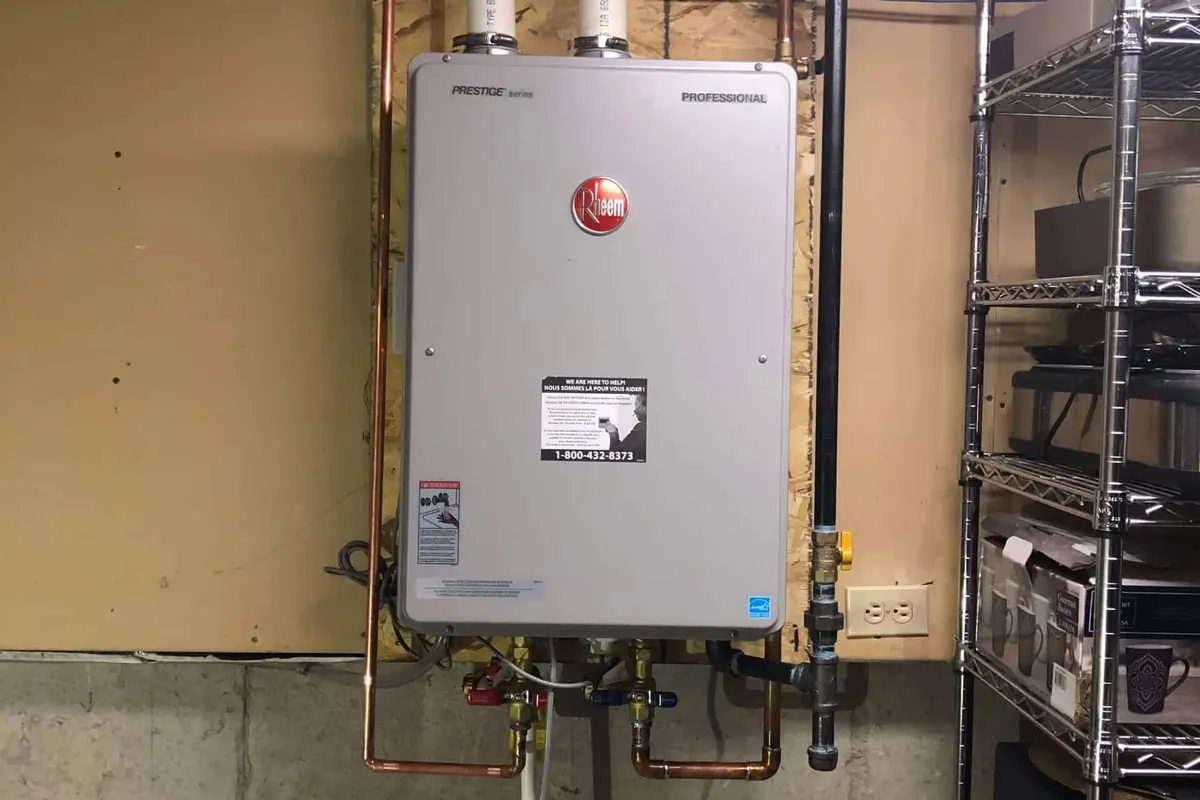 Rheem tankless water heater diagnosed in a Austin home