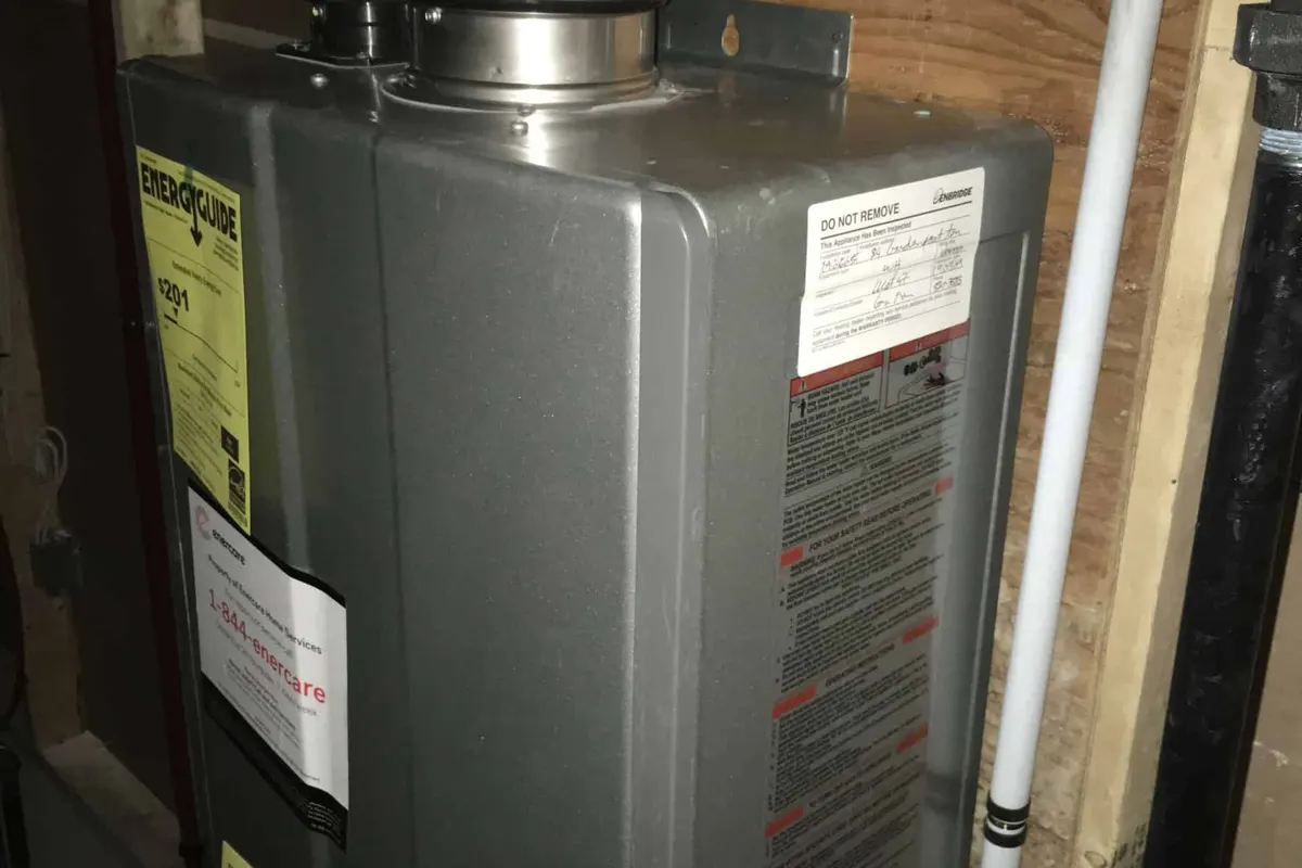 Tankless water heater serving a Austin residential home